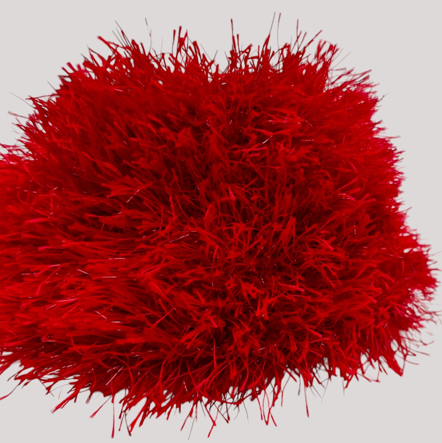 Women's Handmade Knitted Red Tinsel Long Hair Scarf