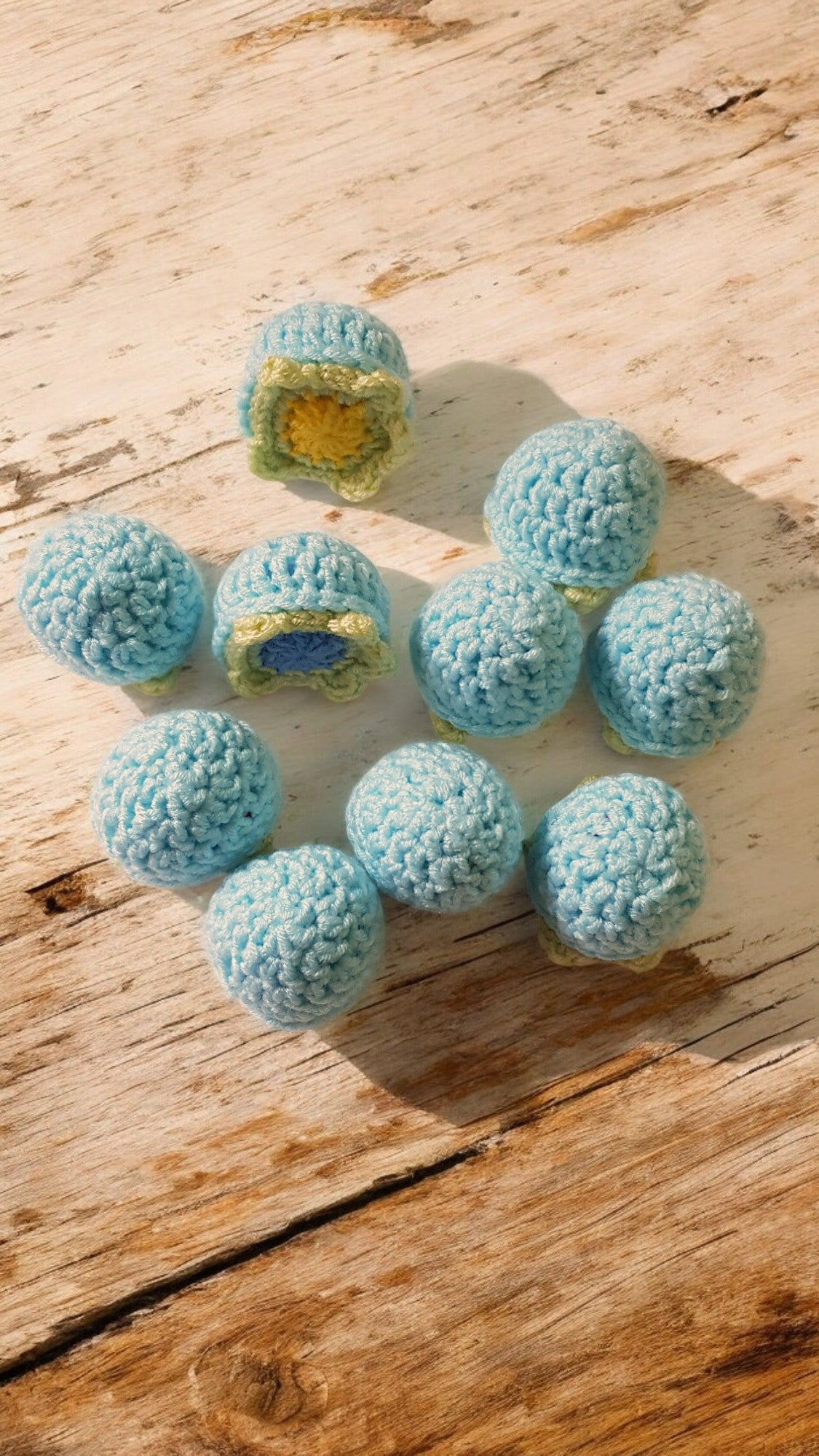 Handmade Crochet Turtle and Babies Memory Game - Soft Toy Light Turquoise/Lime Green
