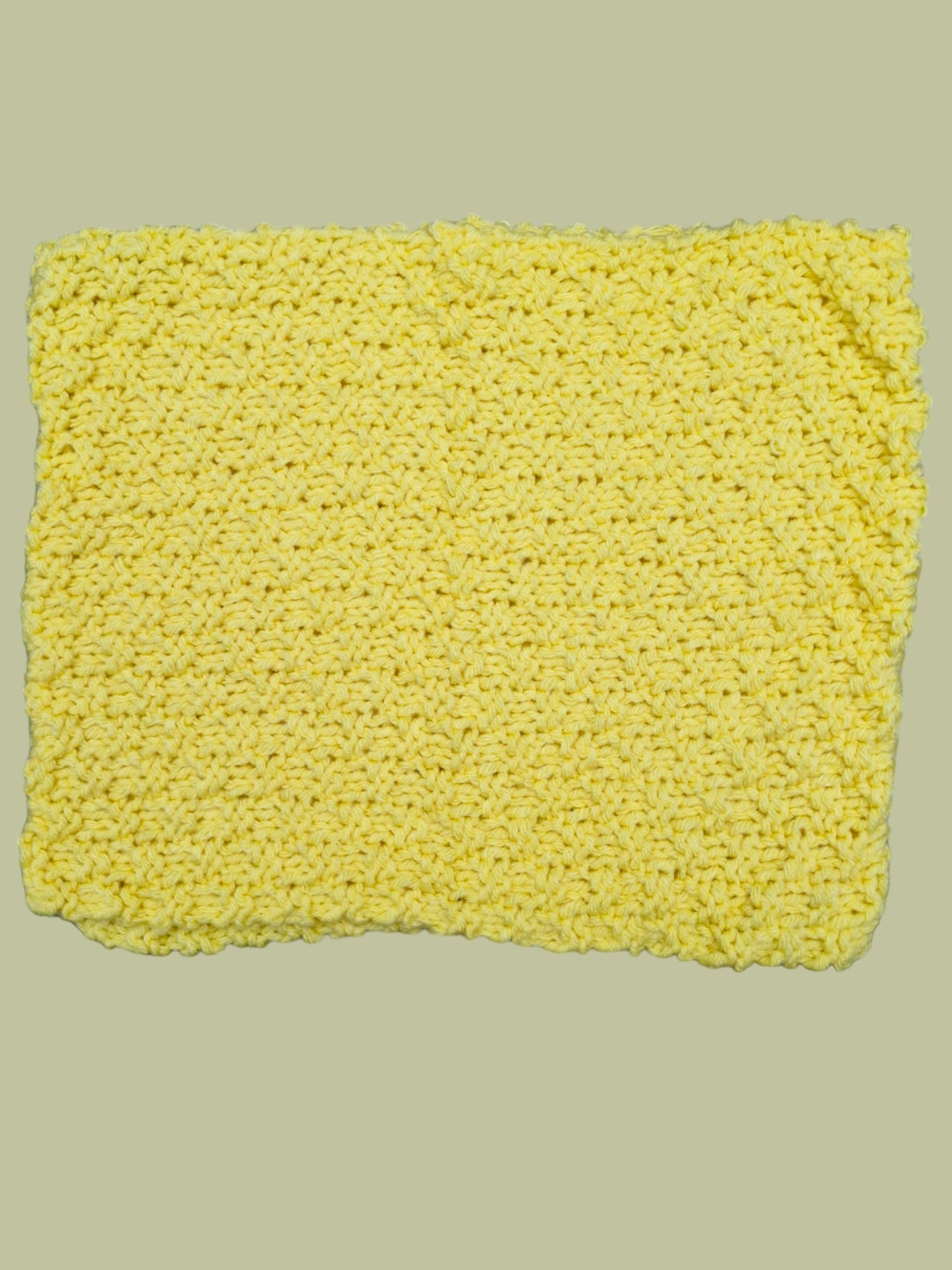 Women's Handmade Knitted DK Yellow Cowl in Moss Stitch