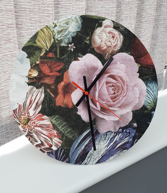 Roses Clock Handmade 30cms 12" Diameter