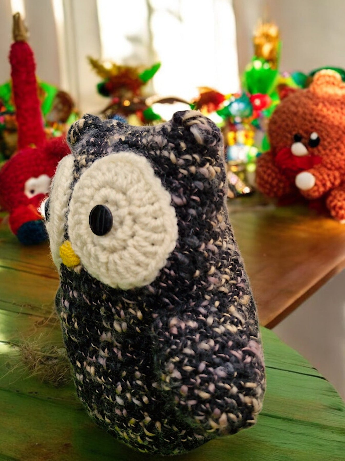 Handmade Crochet Owl - DK Black Marl