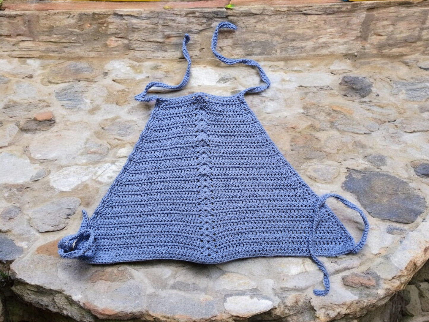 Women's Handmade Crochet Cropped Top in Lavender with shell design