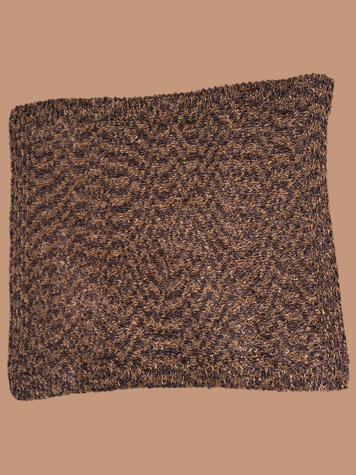 Warm Chunky Lap Blanket Handmade Knitted Blanket in Browns