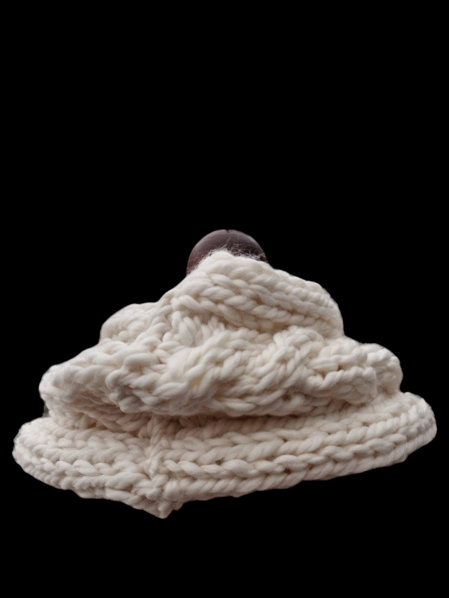 Adult's Handmade Knitted Super Chunky Cream Cable Cowl