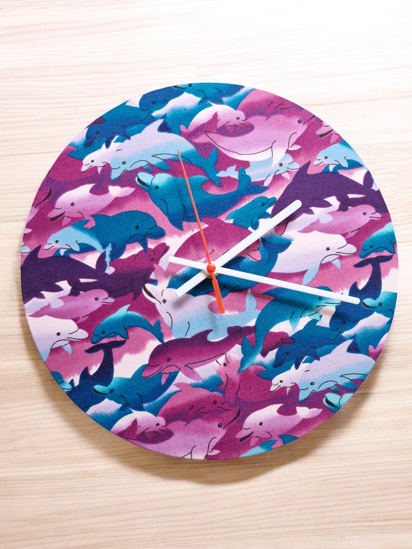 Dolphin Clock Handmade 30cms 12" Diameter