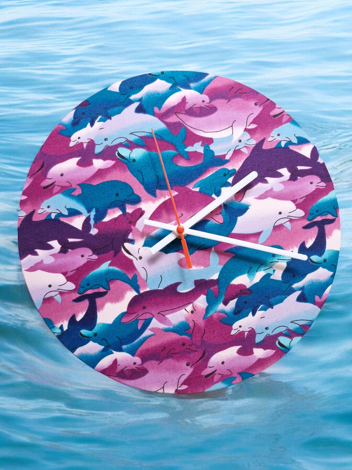 Dolphin Clock Handmade 30cms 12" Diameter