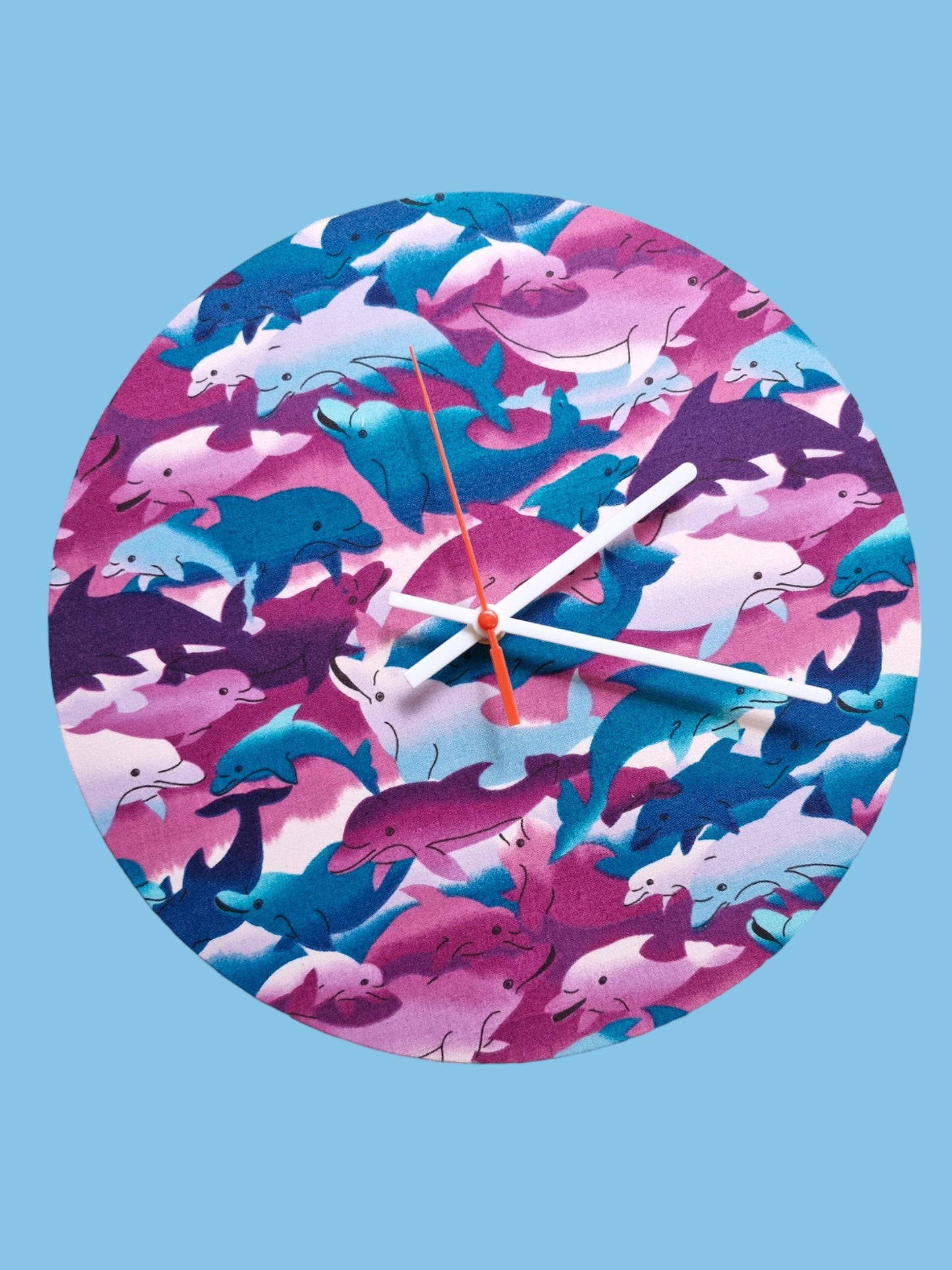 Dolphin Clock Handmade 30cms 12" Diameter