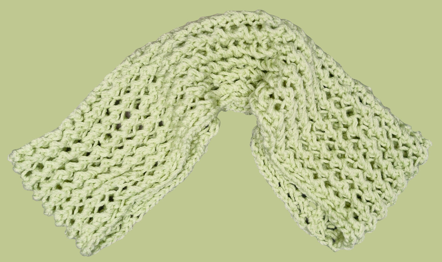 Women's Handmade Knitted Super Chunky Green Lacy Double Loop Cowl/Snood