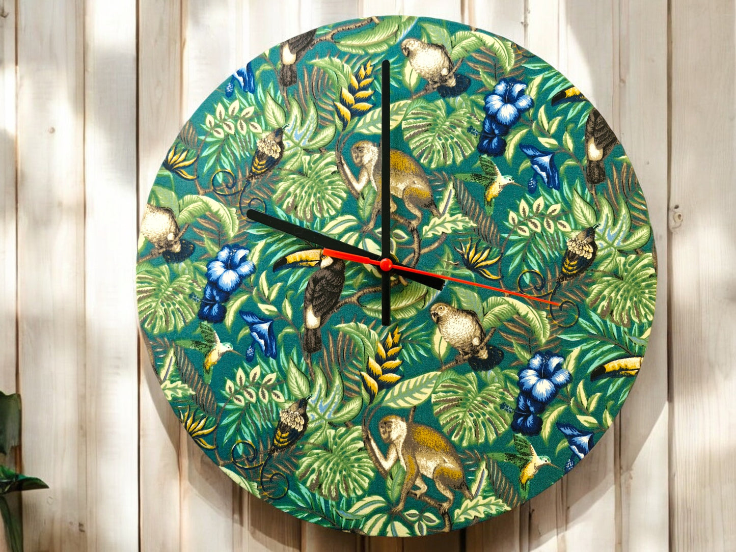 Children's Jungle Clock Handmade 30cms 12" Diameter