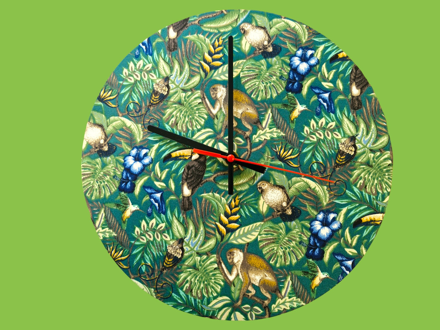 Children's Jungle Clock Handmade 30cms 12" Diameter