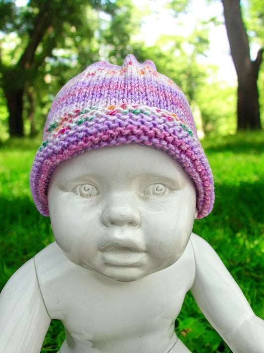 Baby's Handmade Beanie - Lilacs