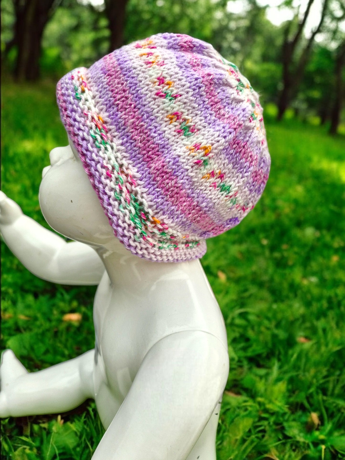 Baby's Handmade Beanie - Lilacs