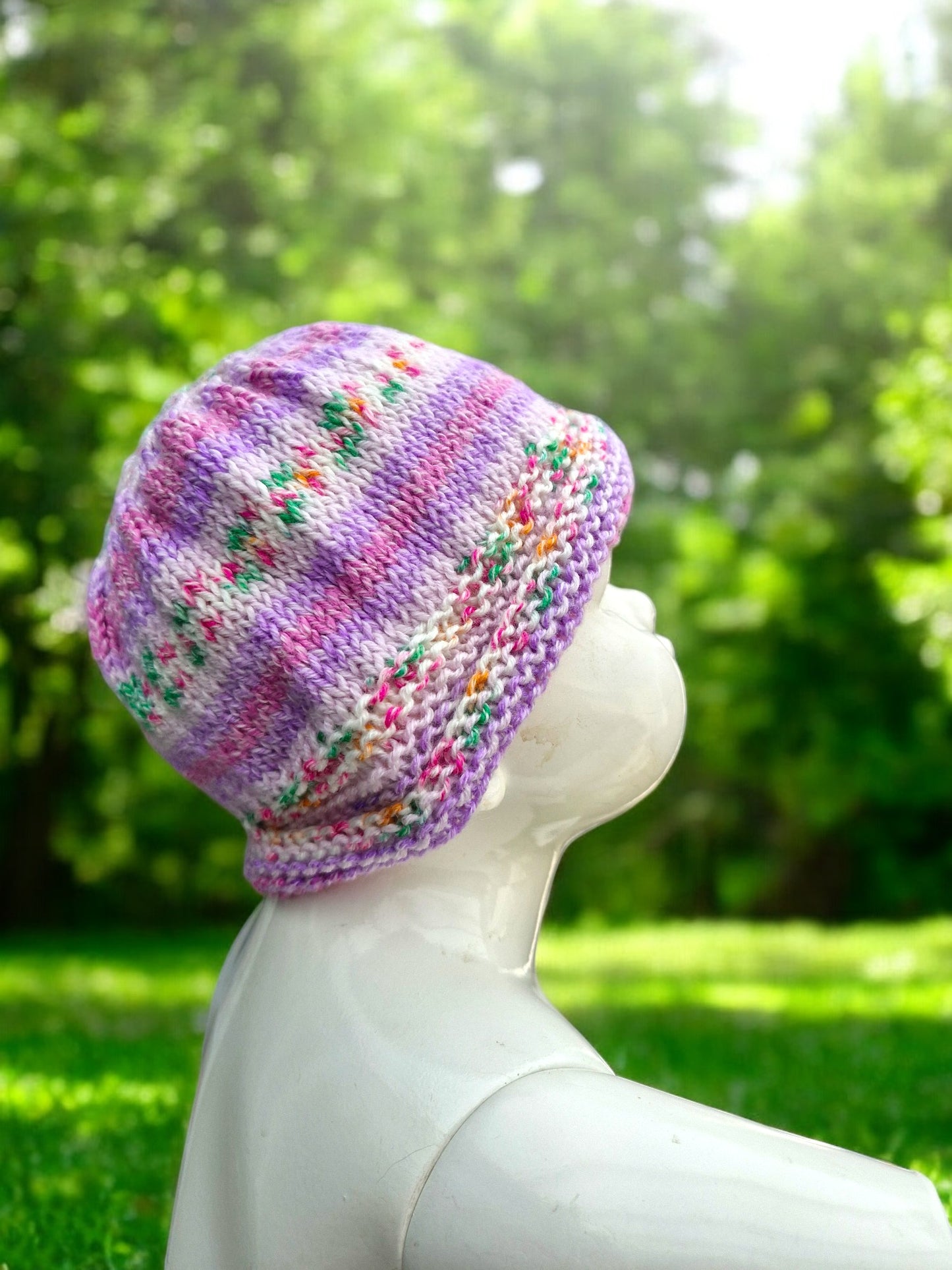 Baby's Handmade Beanie - Lilacs