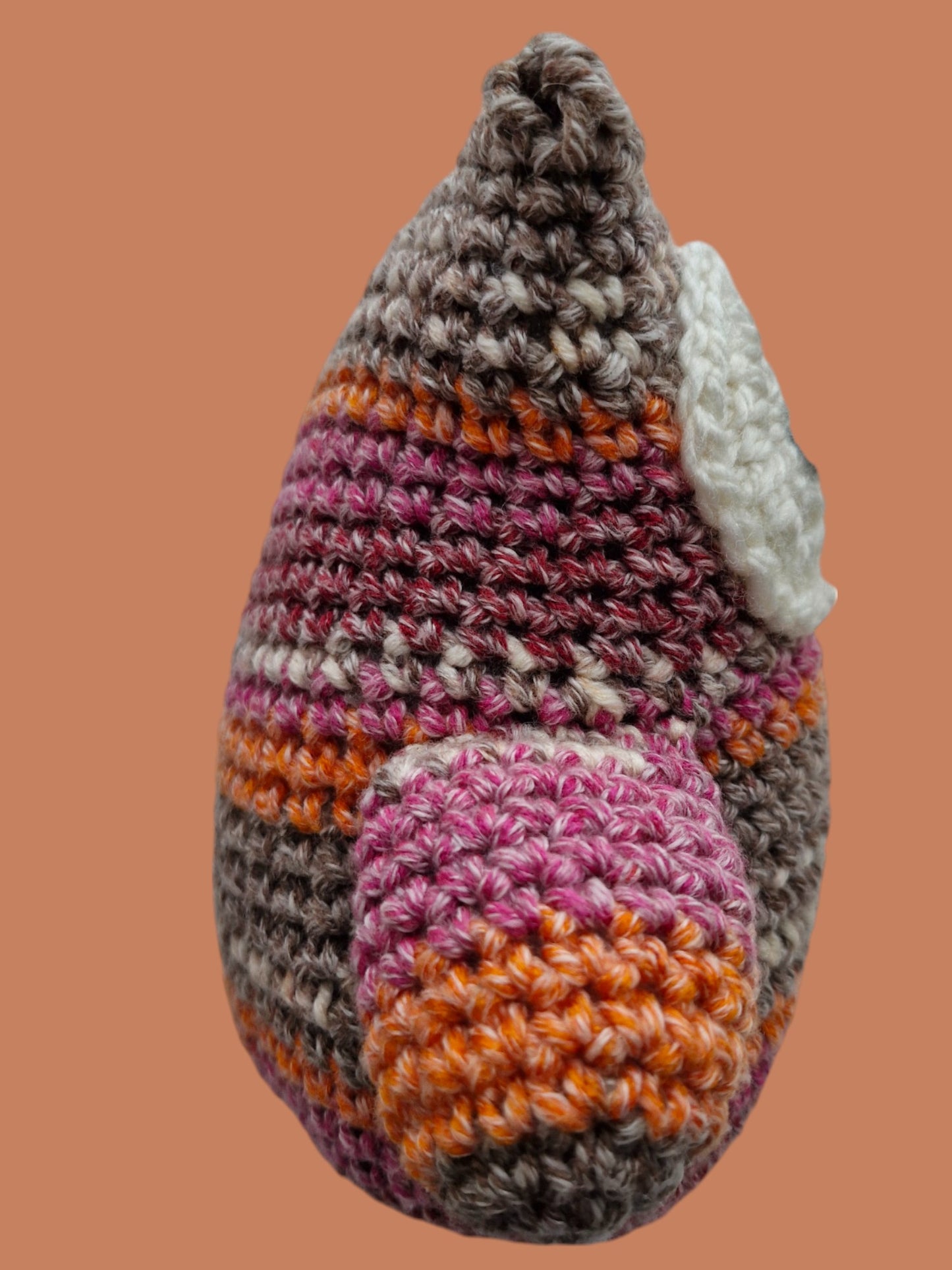 Handmade Crochet Owl - Chunky Mink, Maroon, Orange Soft Toy