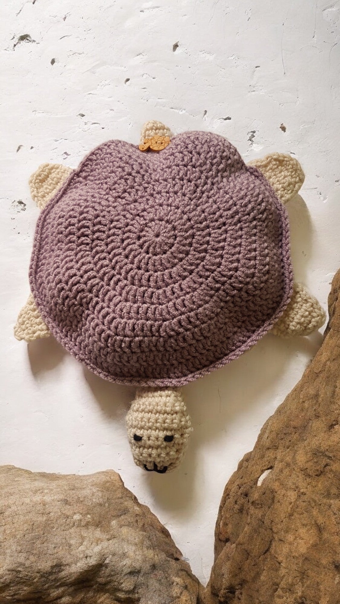 Handmade Crochet Turtle and Babies Memory Game - Soft Toy Mulberry/Beige