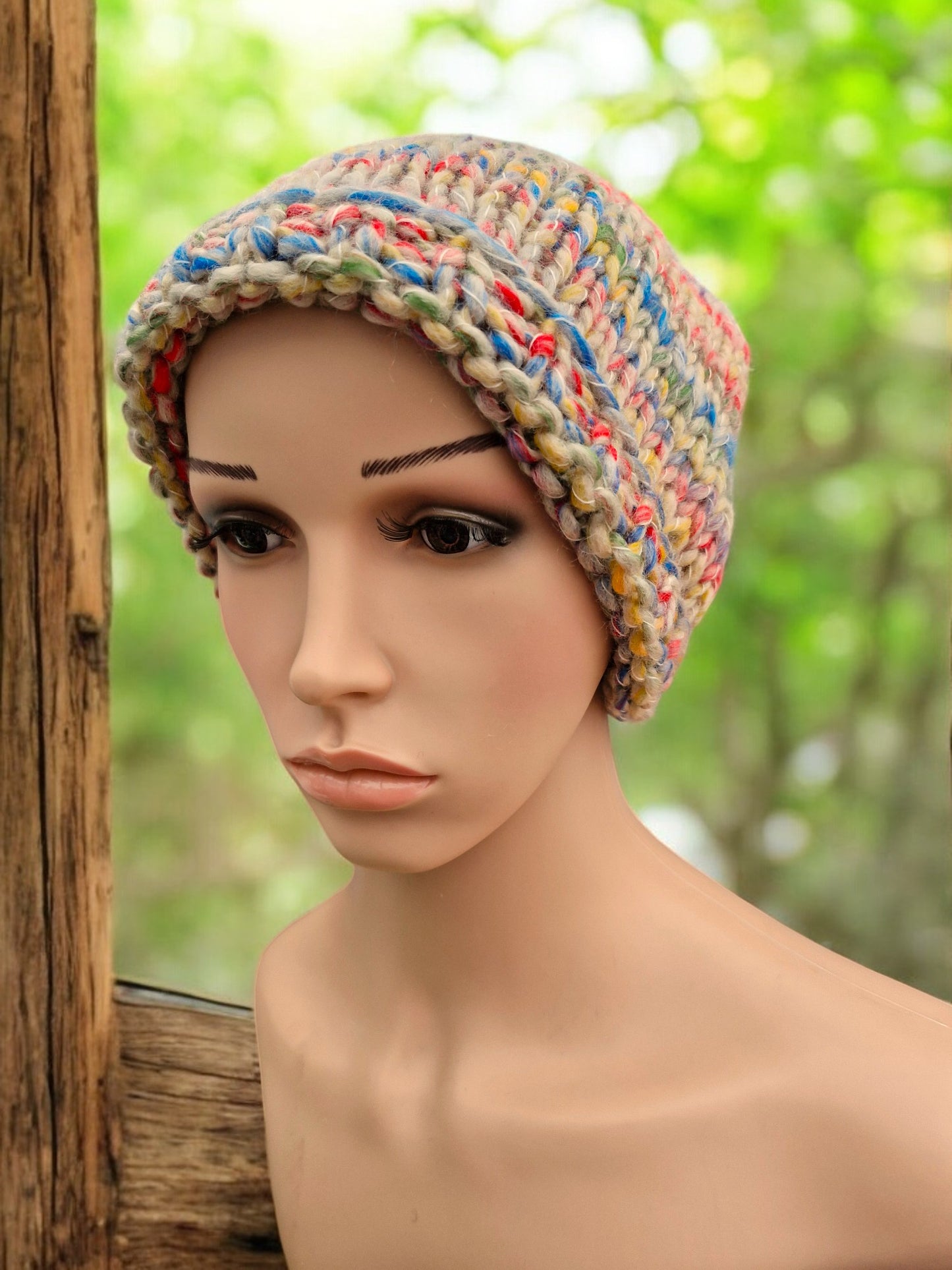 Lady's/Men's Handmade Knitted Super Chunky Thick Multi Colour Hat