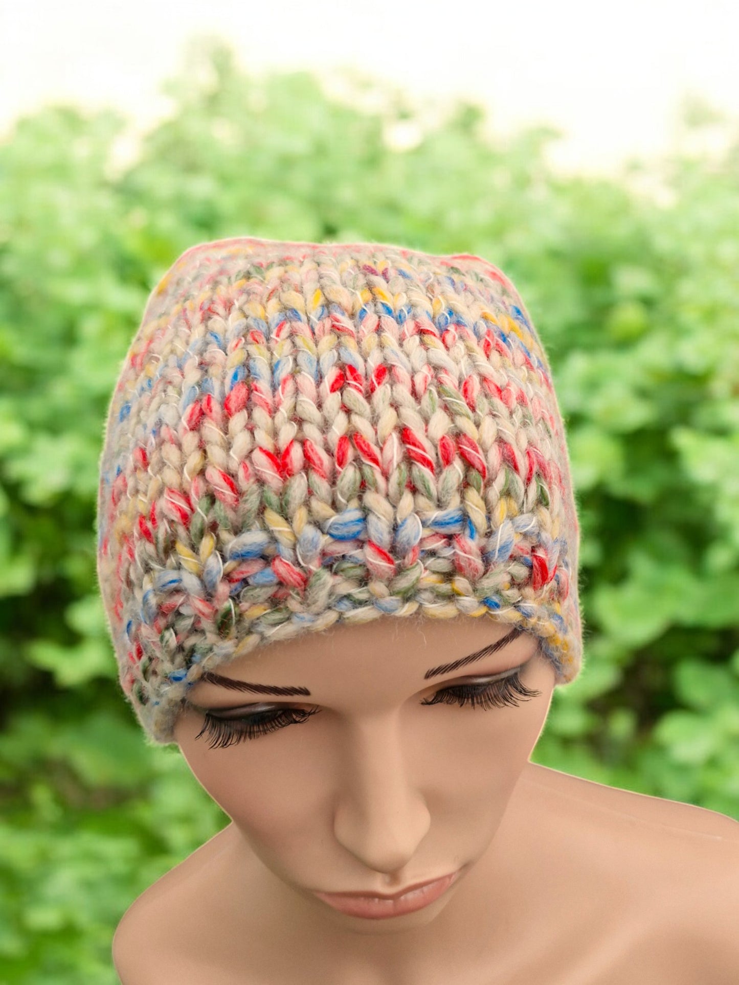 Lady's/Men's Handmade Knitted Super Chunky Thick Multi Colour Hat