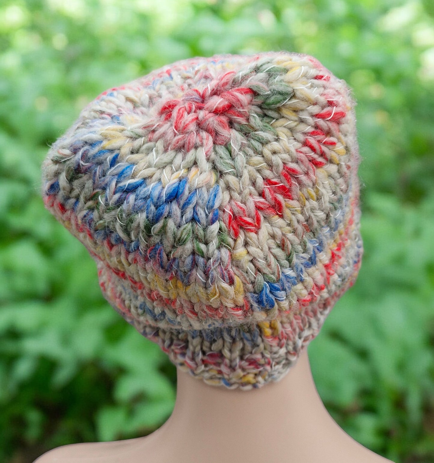 Lady's/Men's Handmade Knitted Super Chunky Thick Multi Colour Hat