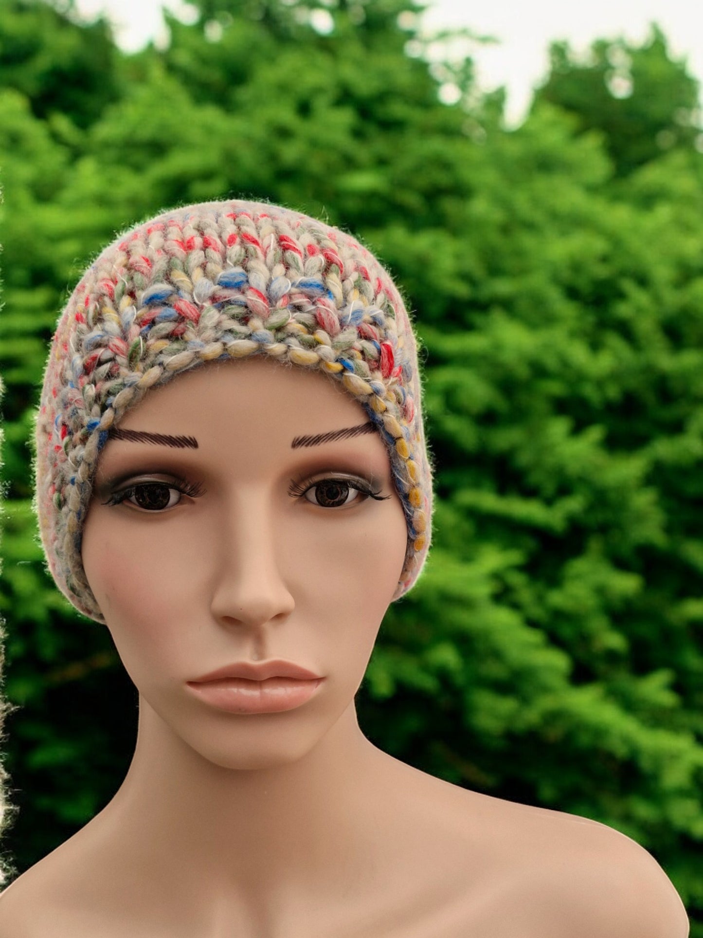 Lady's/Men's Handmade Knitted Super Chunky Thick Multi Colour Hat