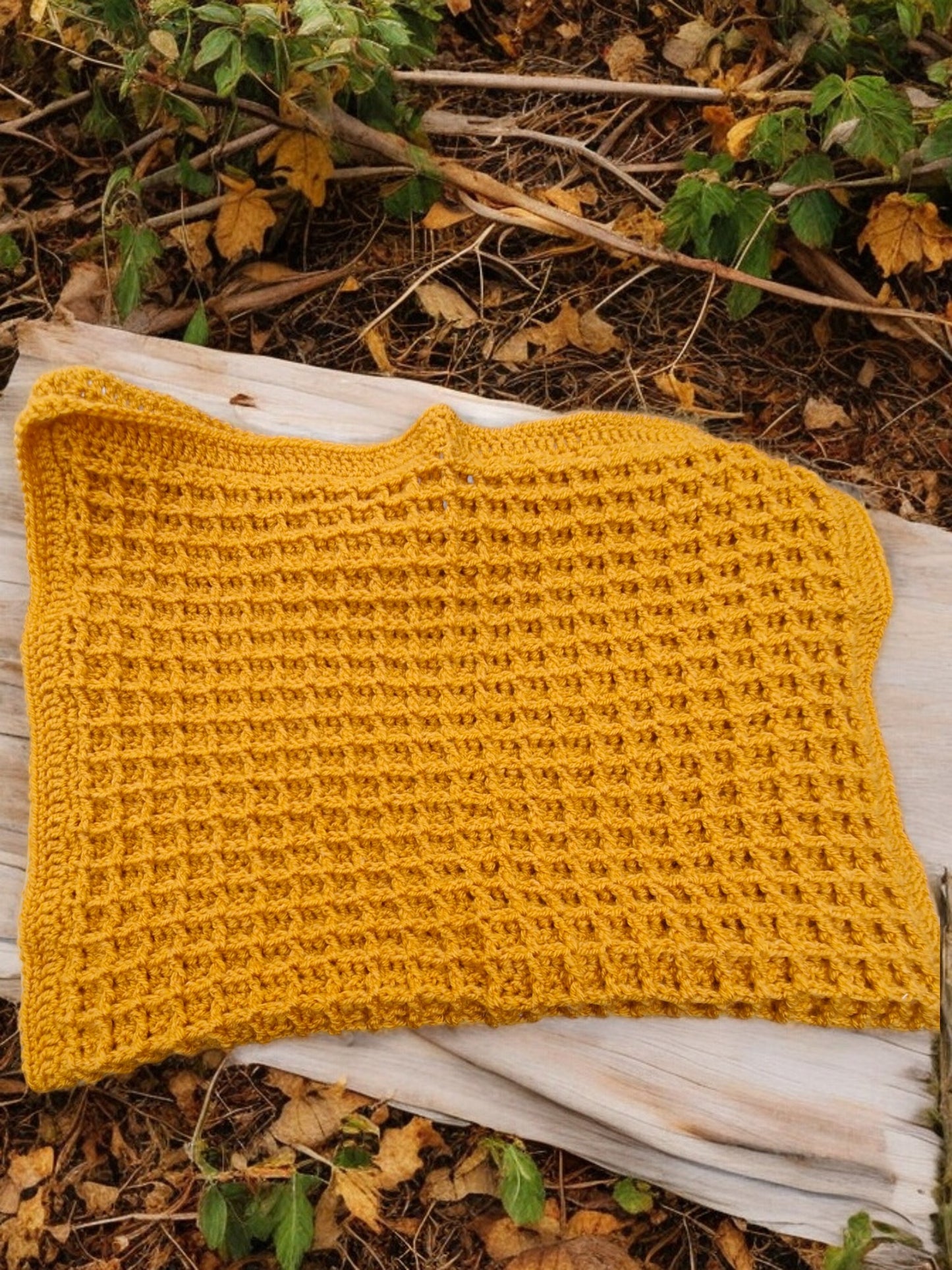 Warm chunky Lap Blanket Handmade Crochet Blanket in Mustard