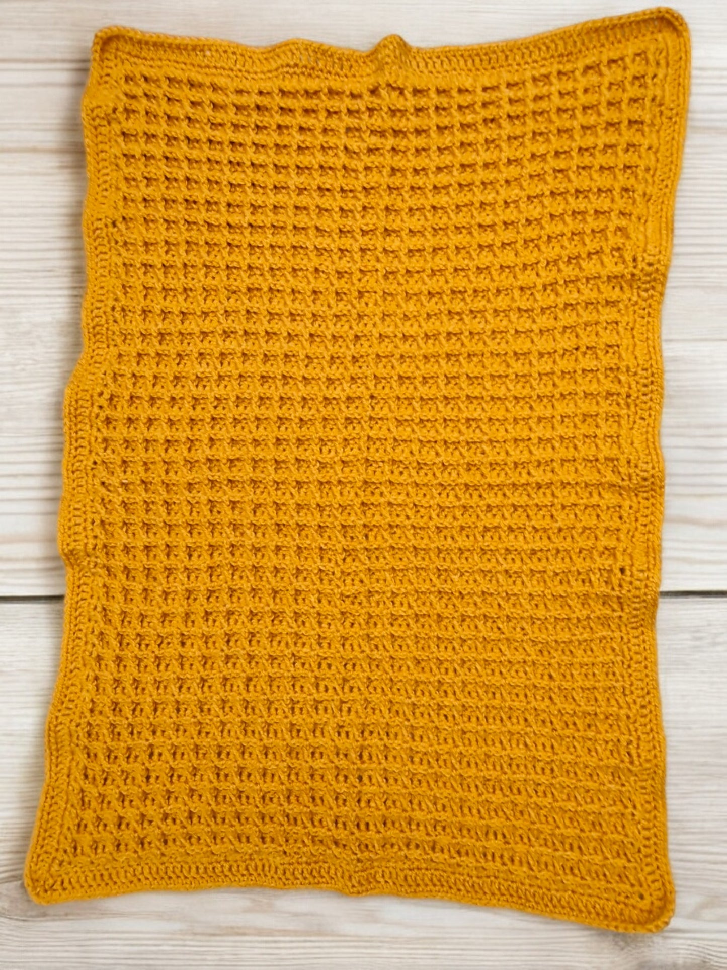 Warm chunky Lap Blanket Handmade Crochet Blanket in Mustard