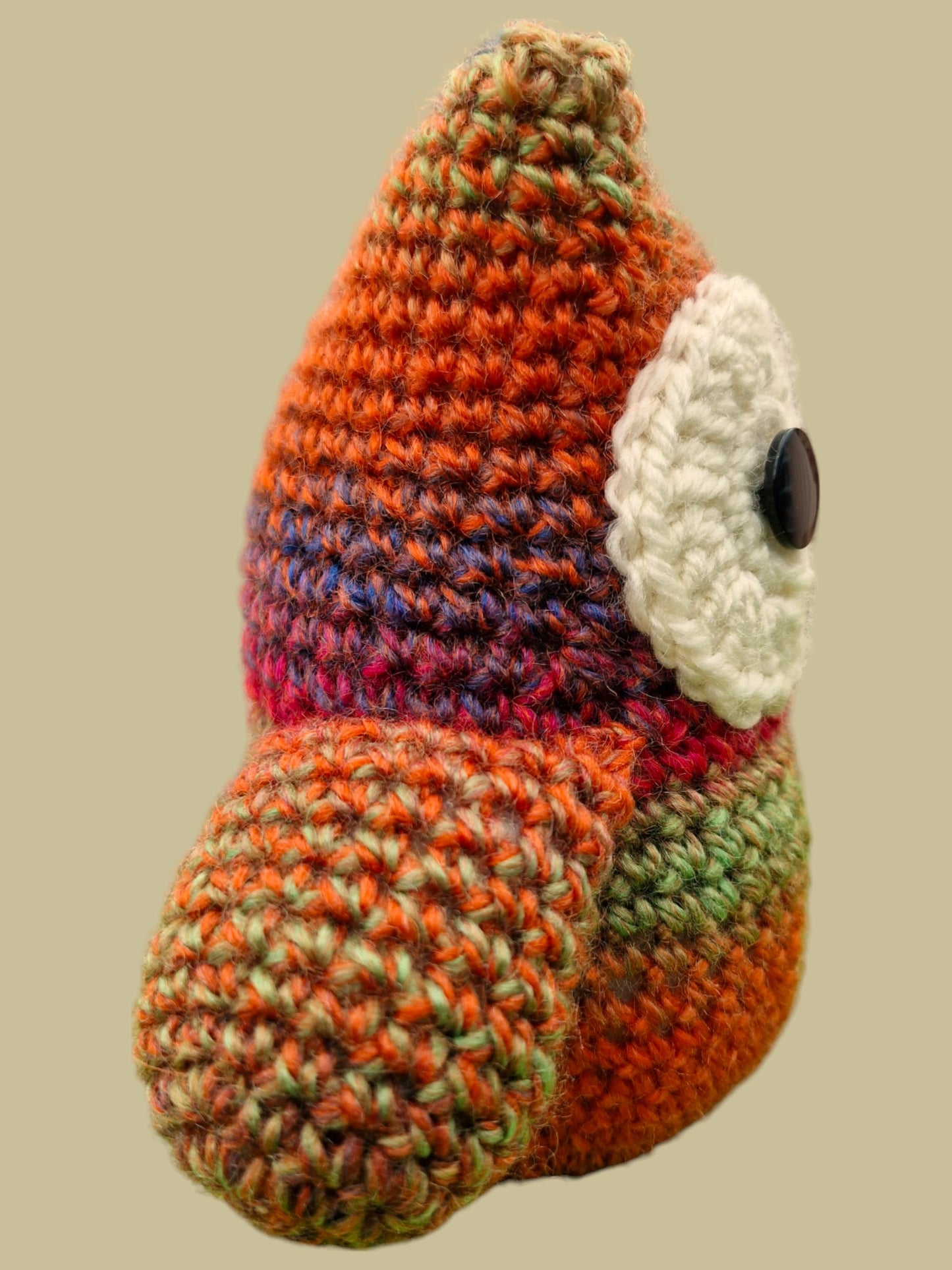 Handmade Crochet Owl - DK Rust multi-coloured Soft Toy