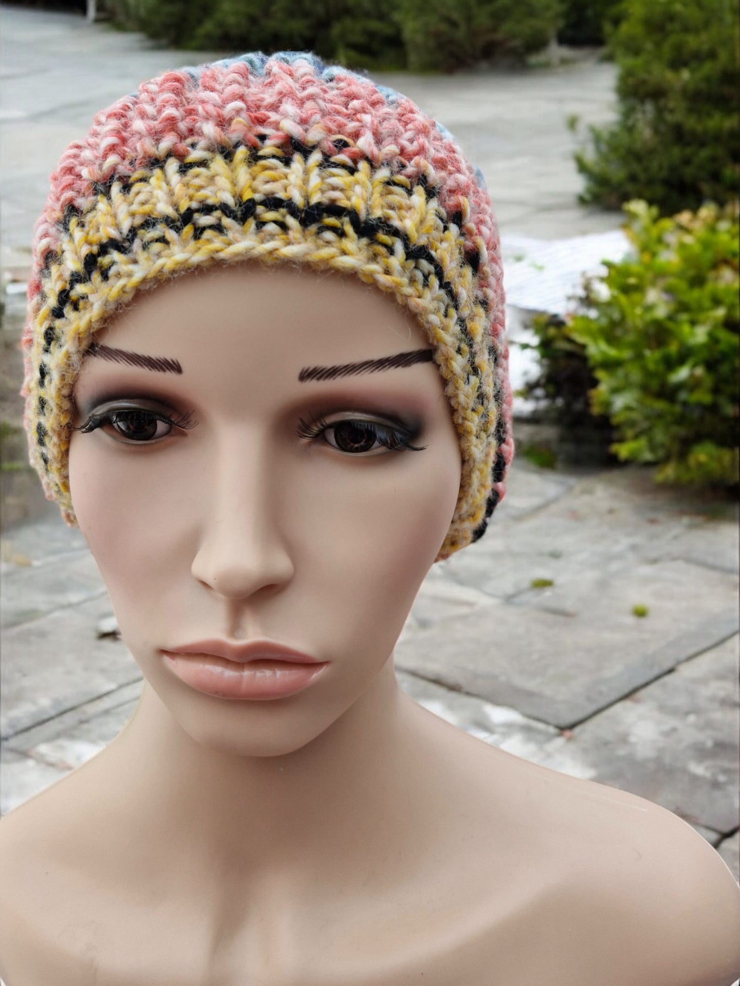 Adult's Handmade Knitted Chunky Thick Hat in Fisherman's Rib