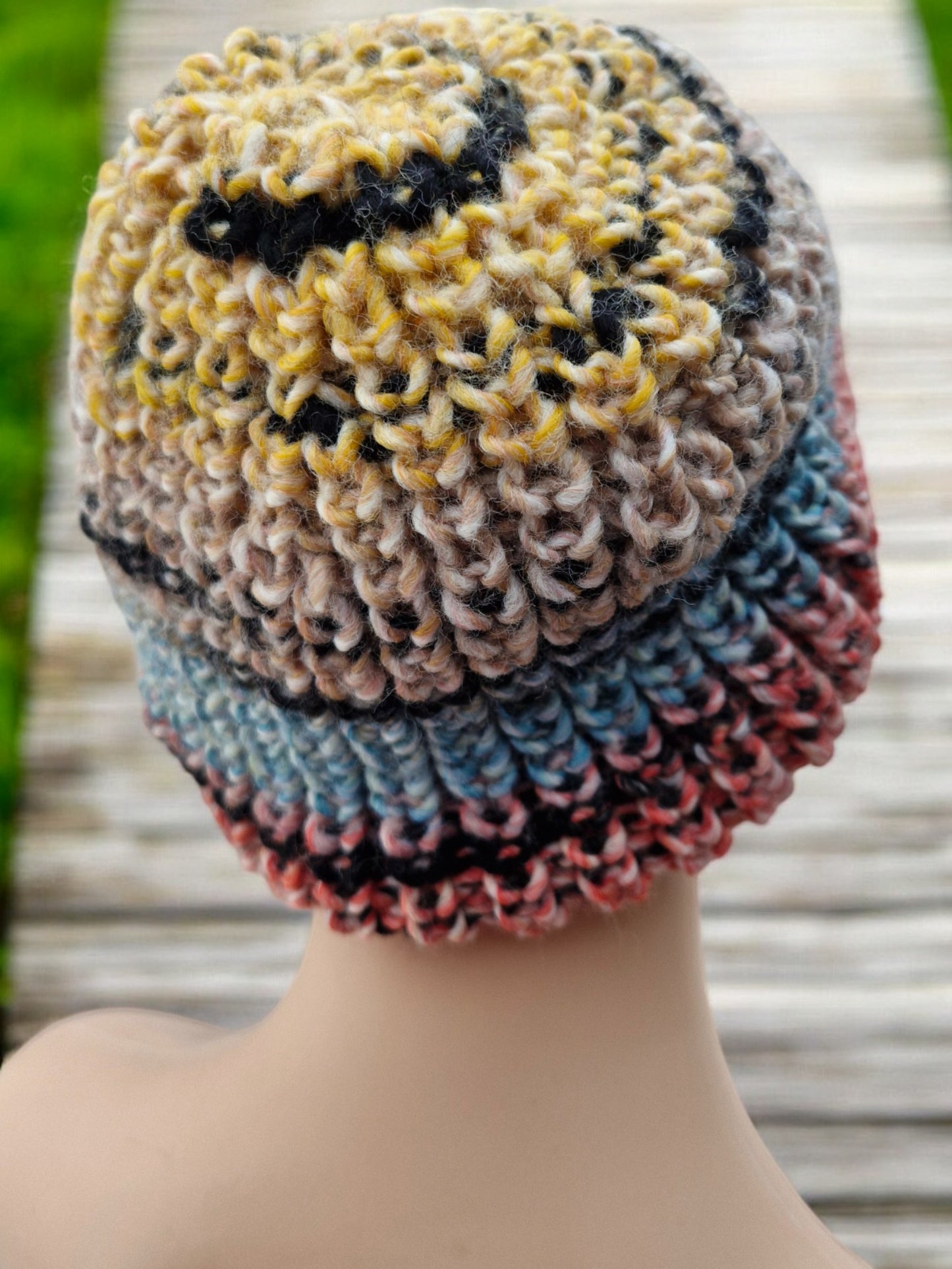 Adult's Handmade Knitted Chunky Thick Hat in Fisherman's Rib