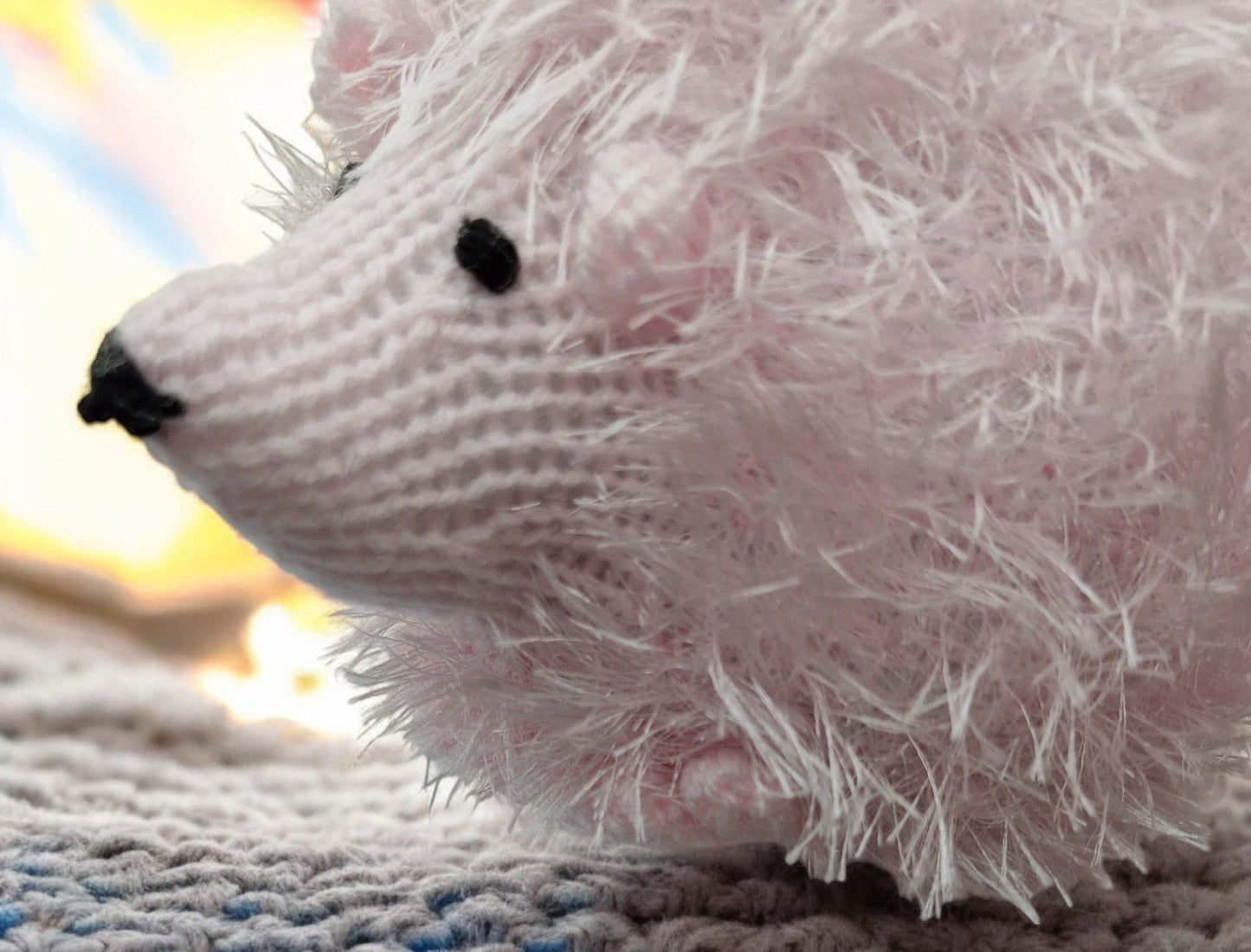 Handmade Knitted Hedgehog - Chunky Tinsel Pink Soft Toy