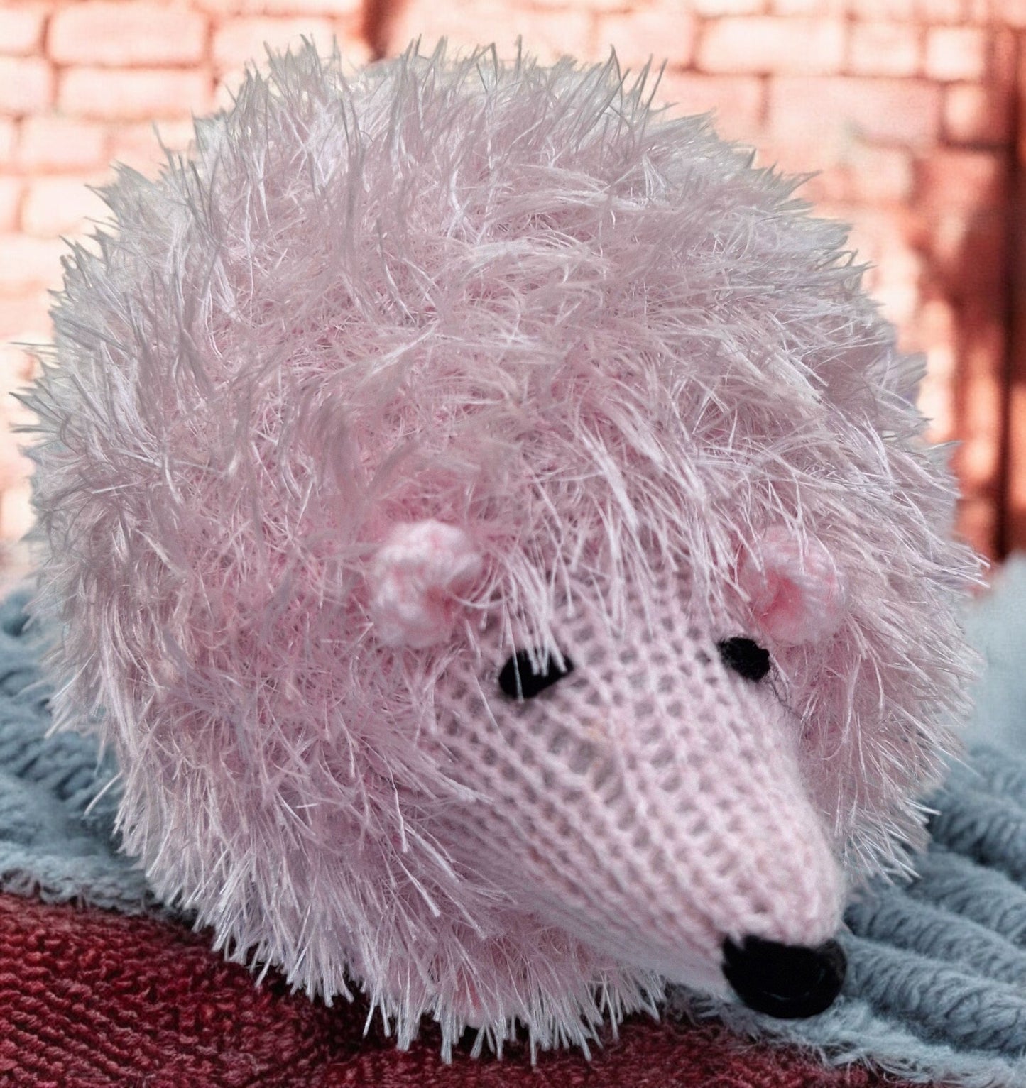 Handmade Knitted Hedgehog - Chunky Tinsel Pink Soft Toy