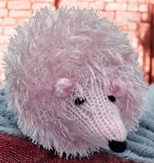 Handmade Knitted Hedgehog - Chunky Tinsel Pink Soft Toy