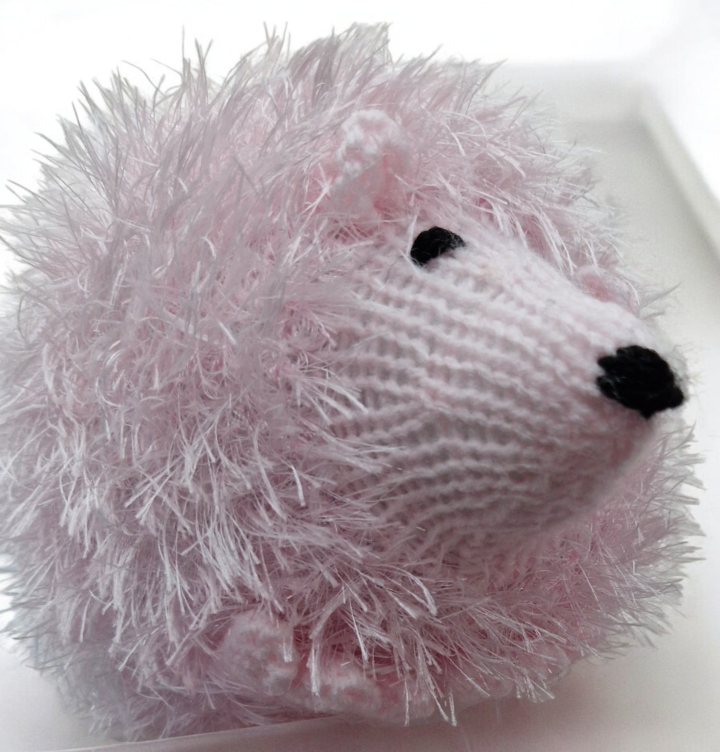 Handmade Knitted Hedgehog - Chunky Tinsel Pink Soft Toy