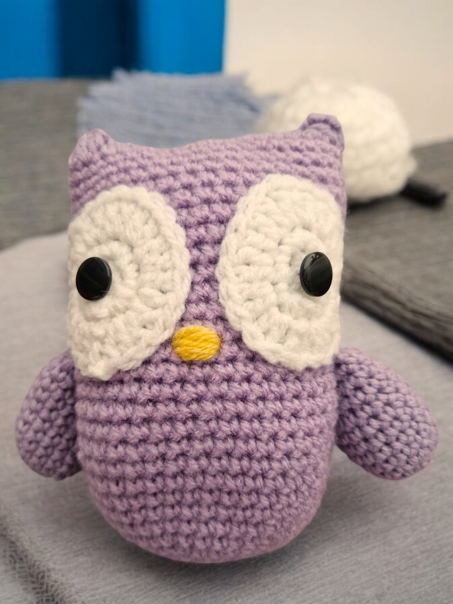 Handmade Crochet Owl - Purple DK Soft Toy