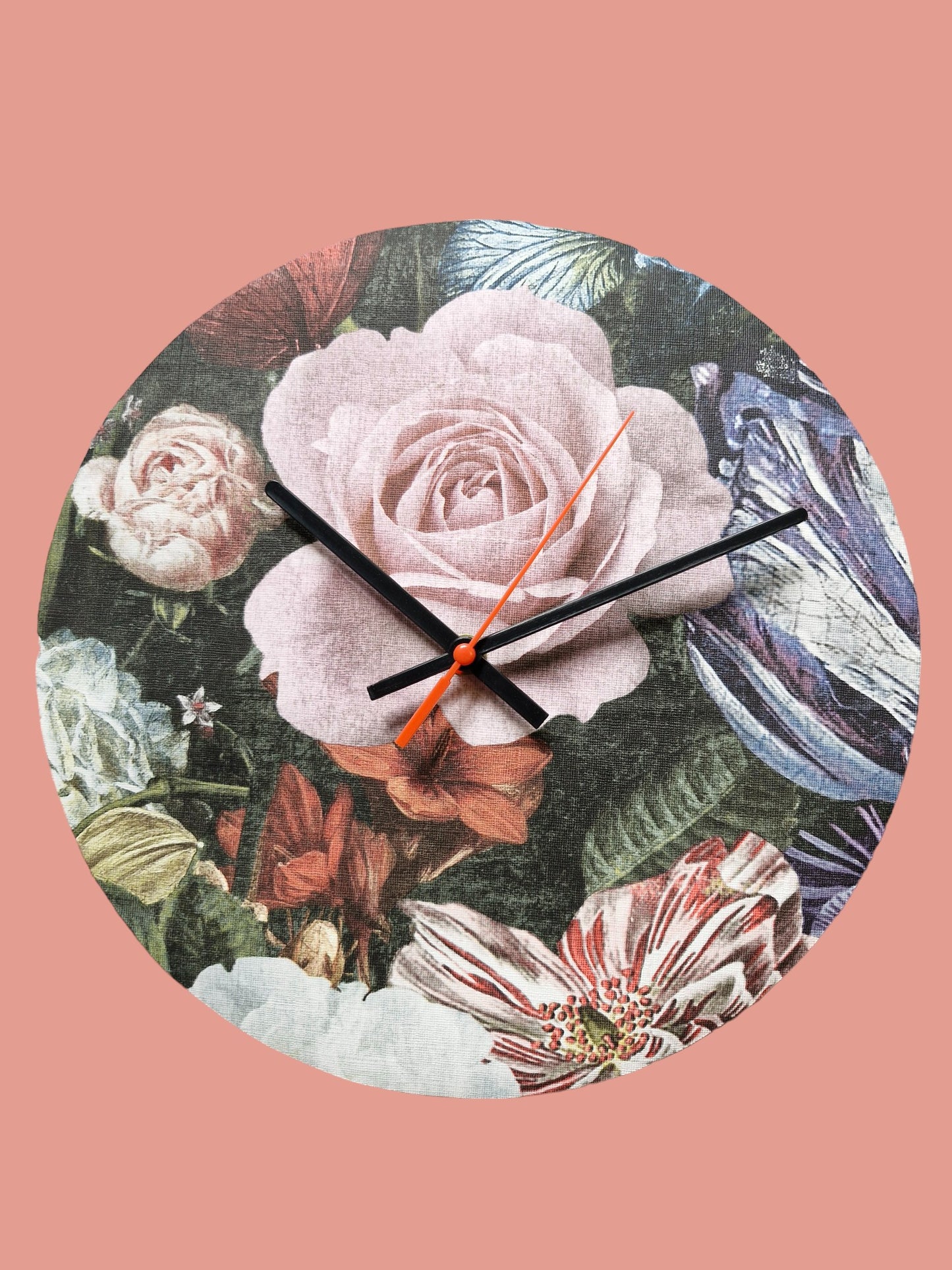 Roses Clock Handmade 30cms 12" Diameter