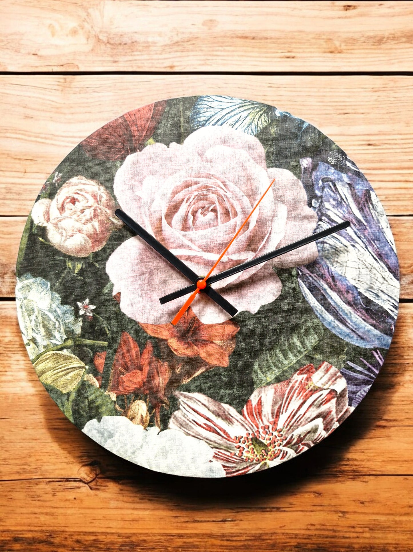 Roses Clock Handmade 30cms 12" Diameter