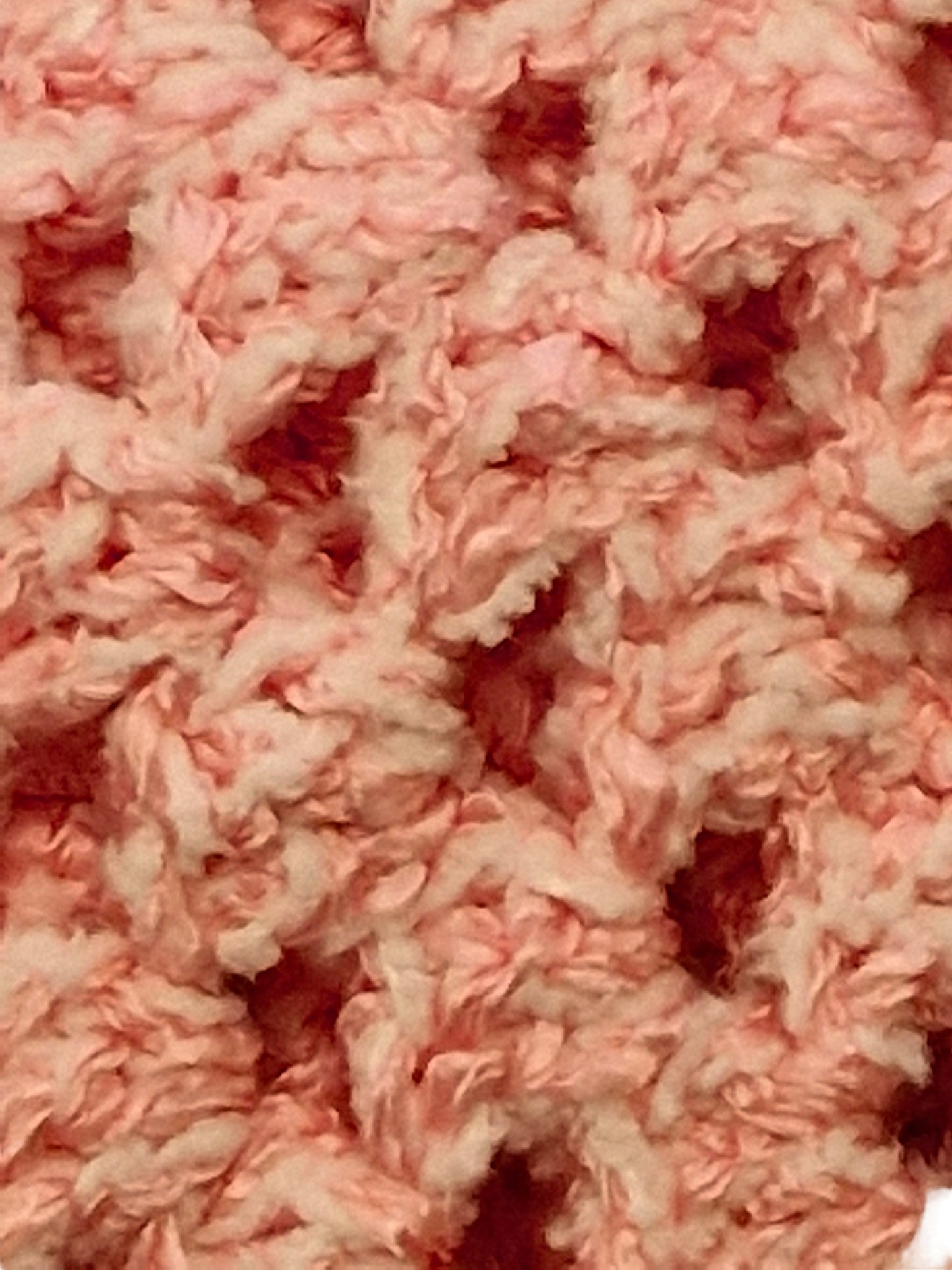 Baby's Handmade Crochet Cot or Pram Blanket in Salmon Pink