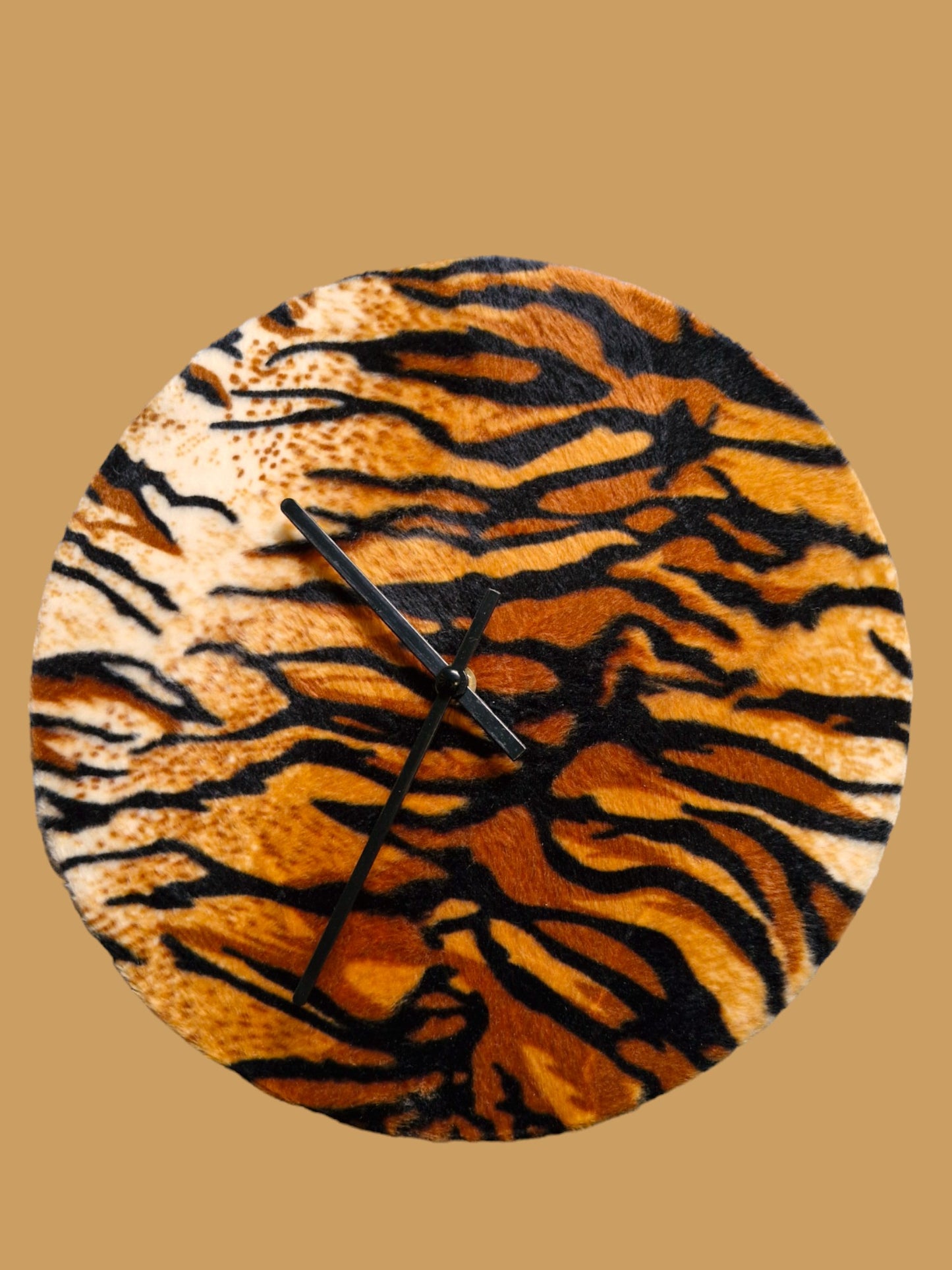 Tiger Animal Print Clock Handmade 30cms 12" Diameter