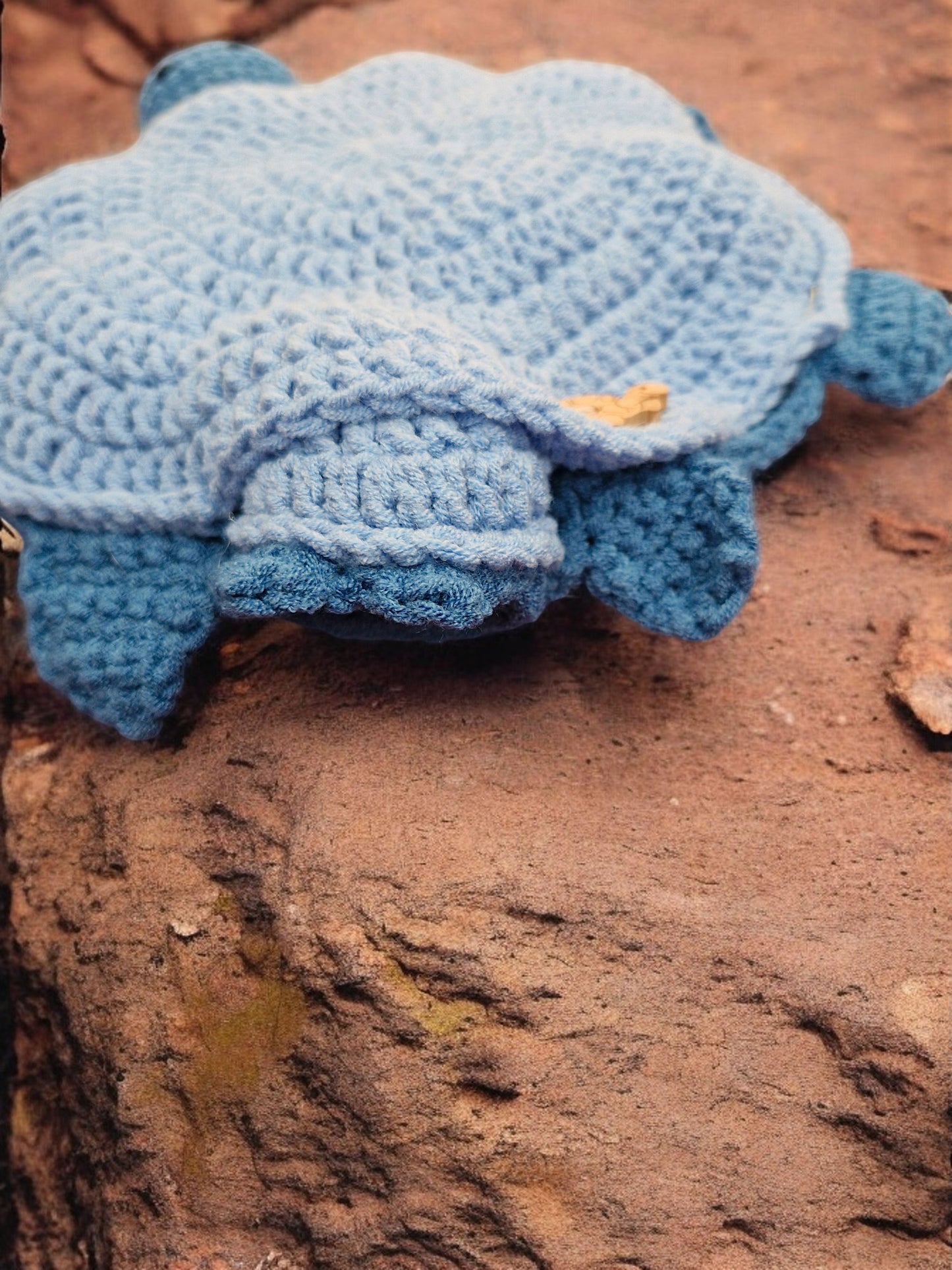 Handmade Crochet Turtle and Babies Memory Game - Soft Toy Blues