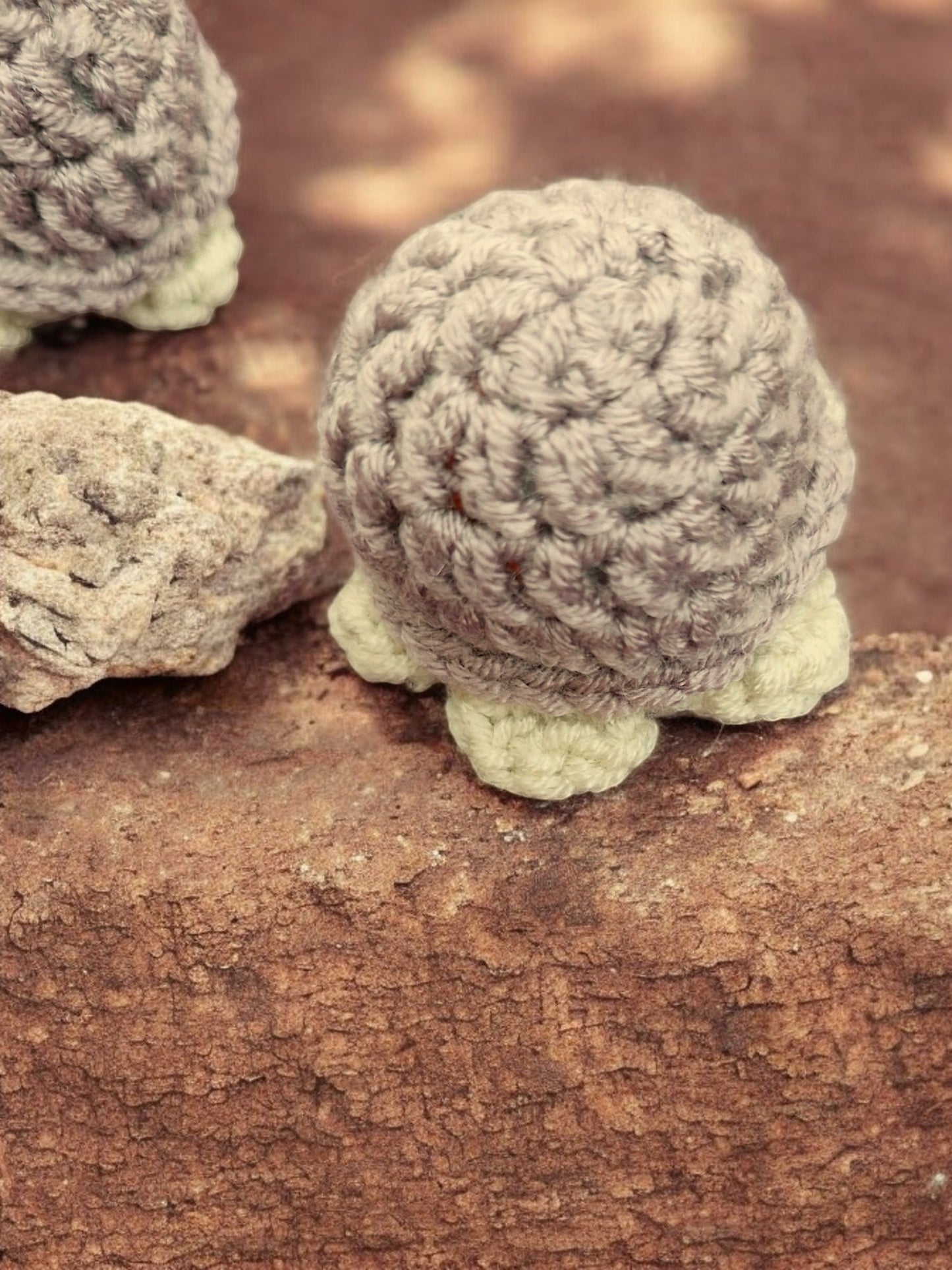 Handmade Crochet Turtle and Babies Memory Game - Soft Toy Mulberry/Beige