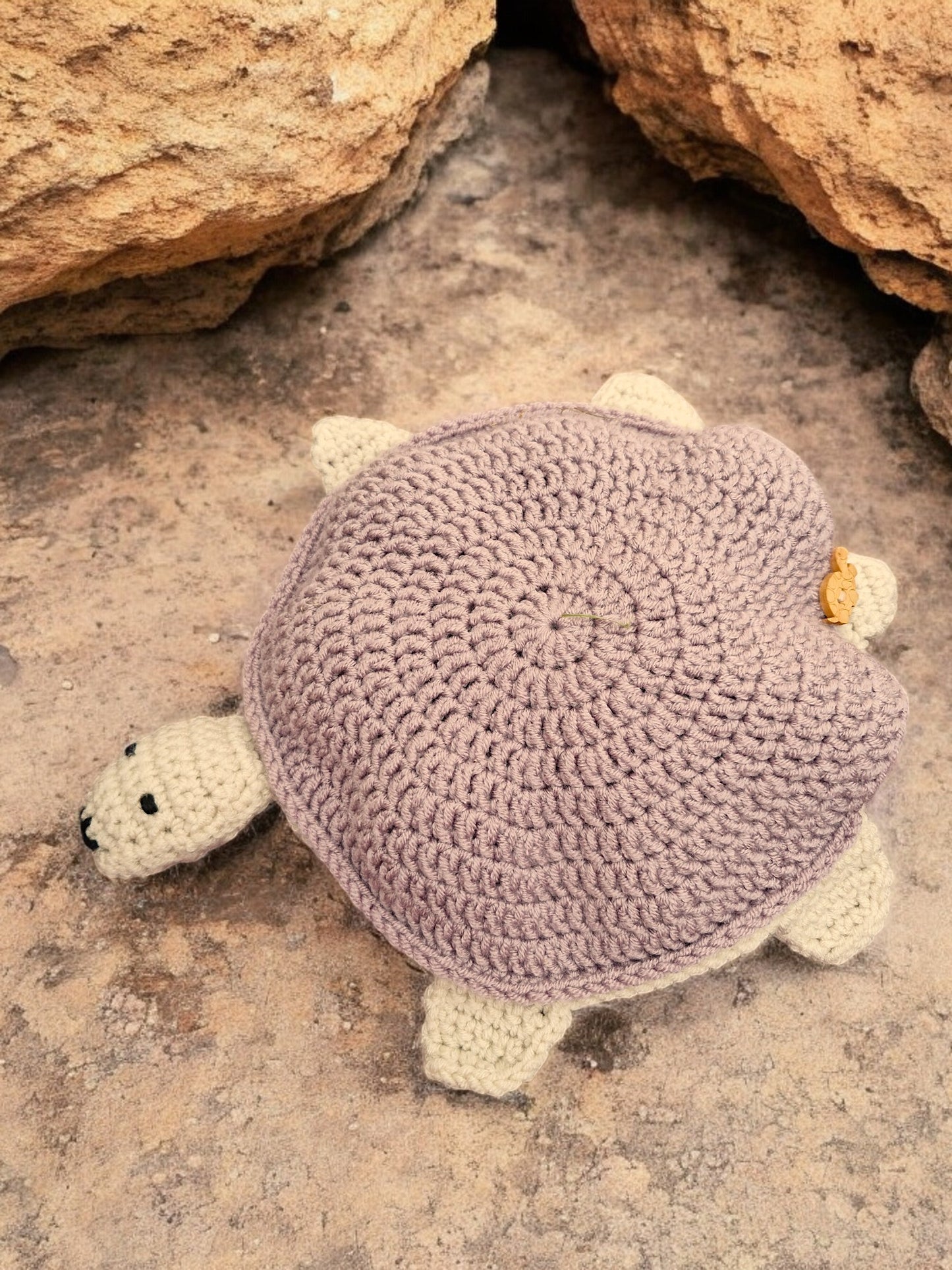 Handmade Crochet Turtle and Babies Memory Game - Soft Toy Mulberry/Beige