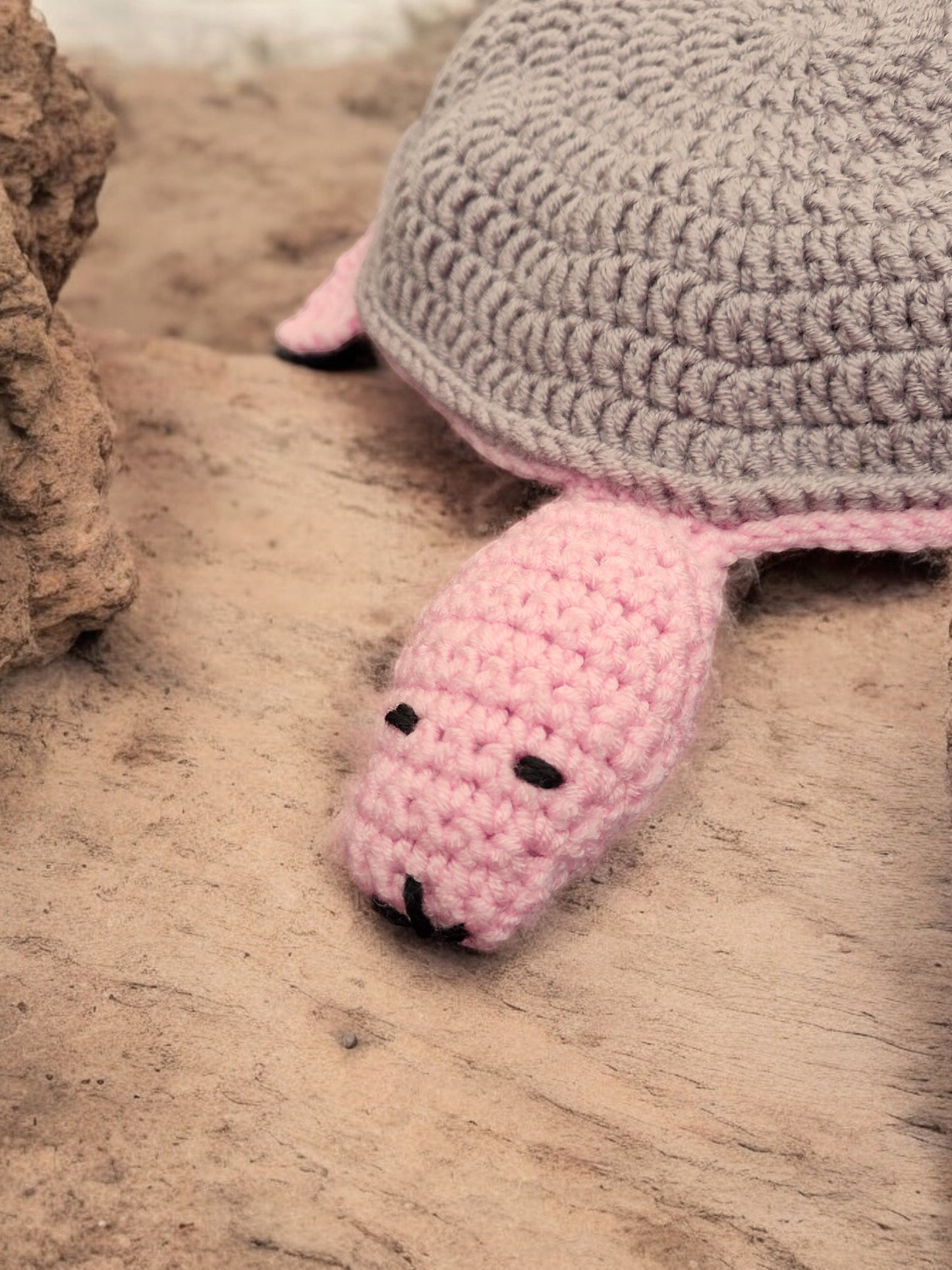 Handmade Crochet Turtle and Babies Memory Game - Soft Toy Mulberry/Pink