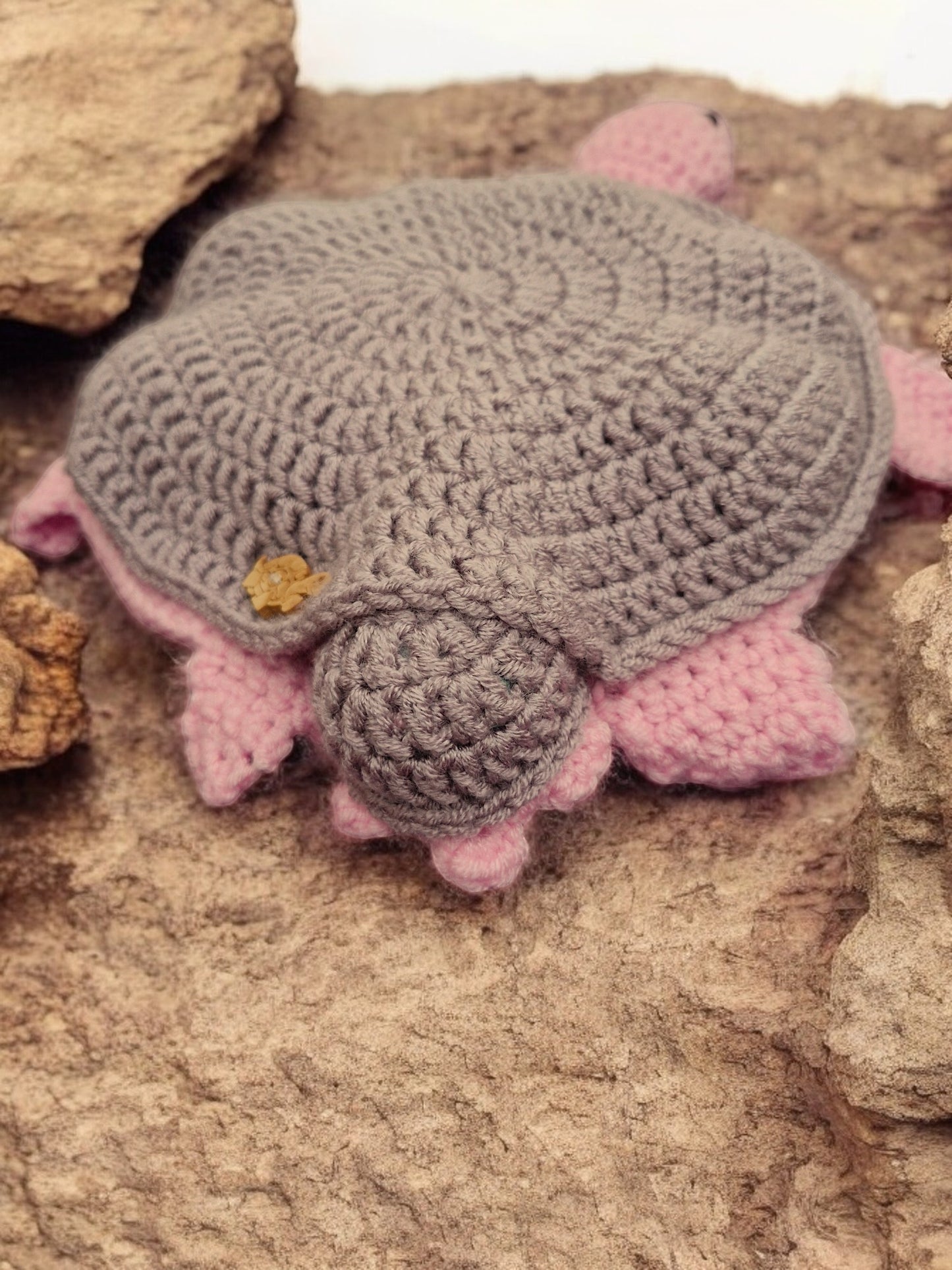 Handmade Crochet Turtle and Babies Memory Game - Soft Toy Mulberry/Pink