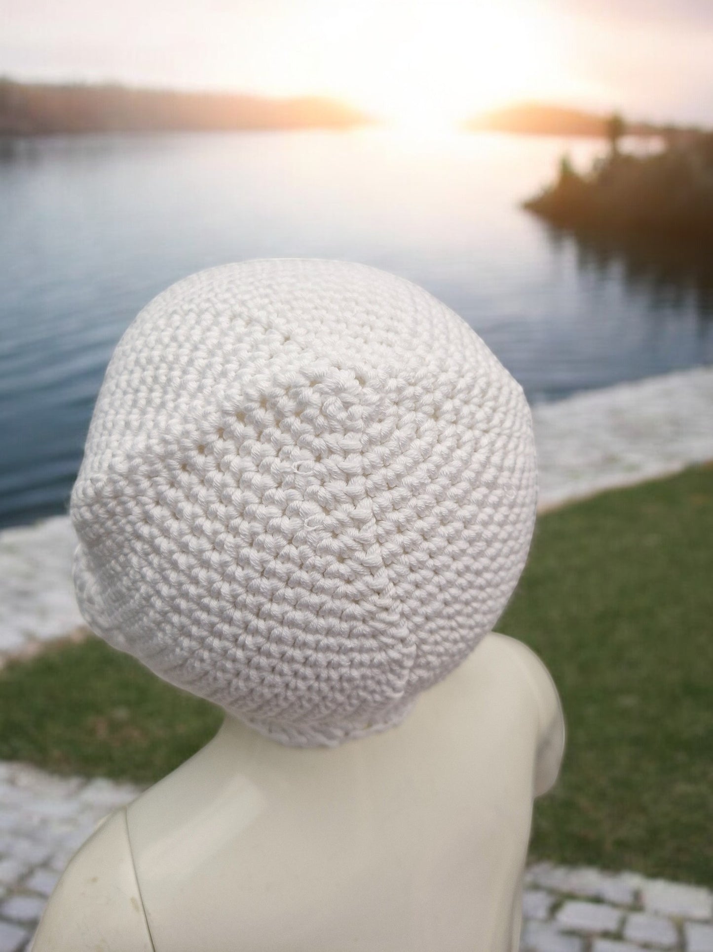 Baby's Handmade Crochet Shell Hat - White Cotton