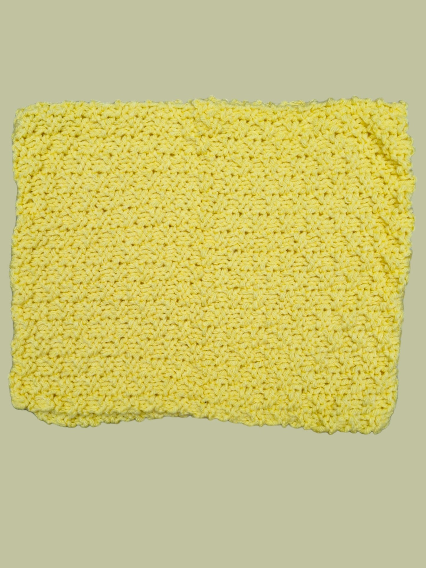 Women's Handmade Knitted DK Yellow Cowl in Moss Stitch