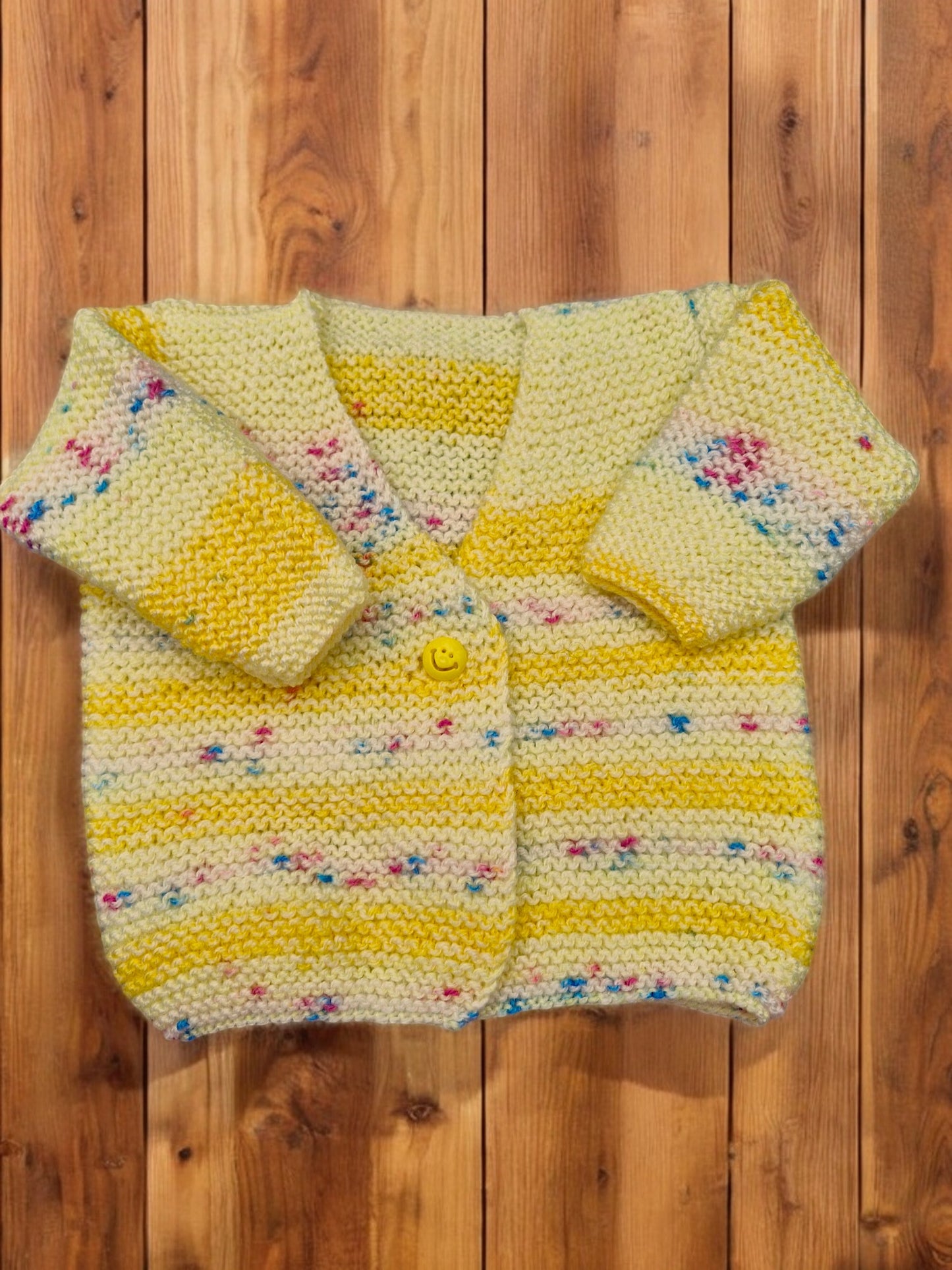 Baby's Hand Knitted Yellow Jacket