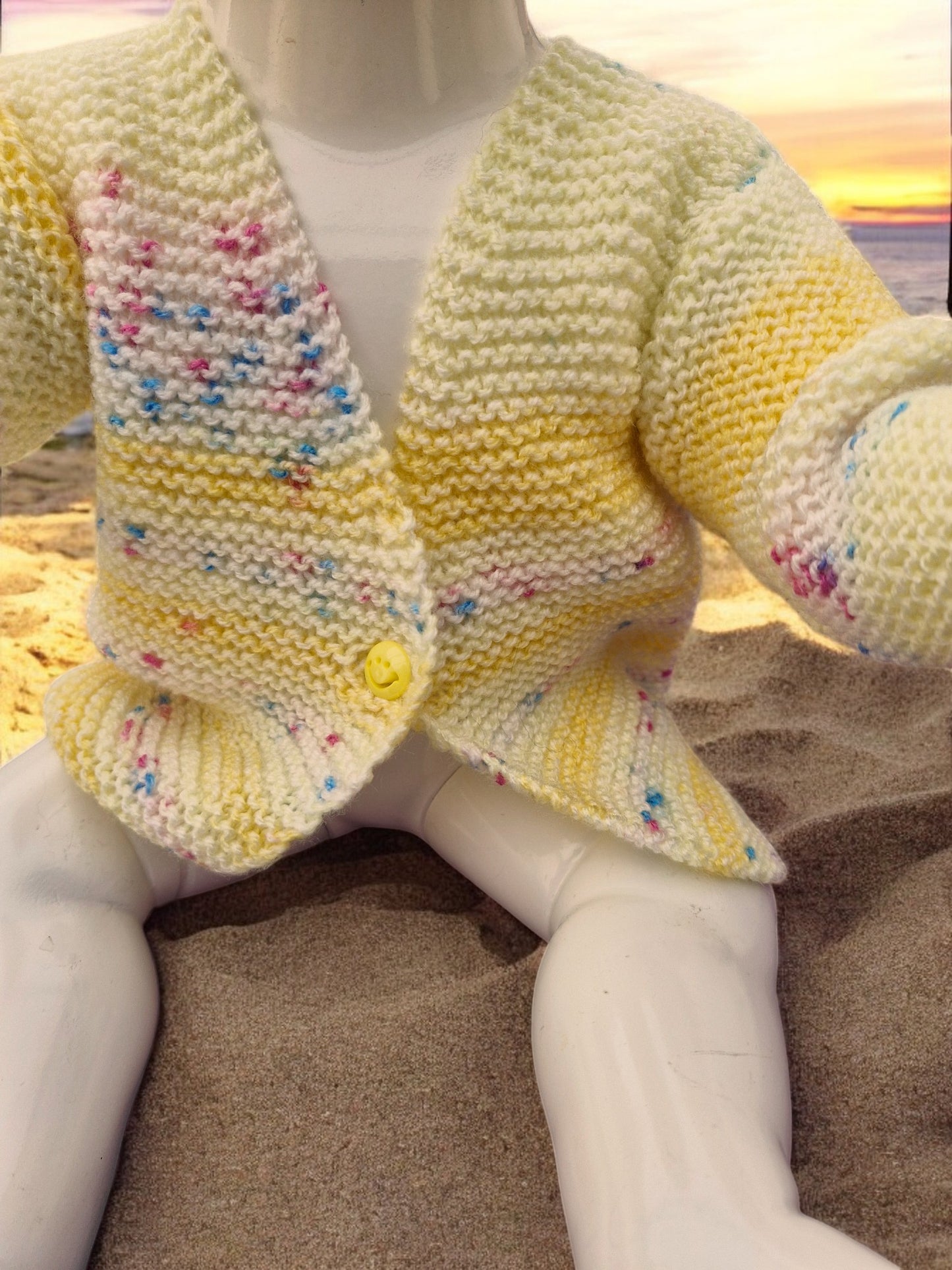 Baby's Hand Knitted Yellow Jacket