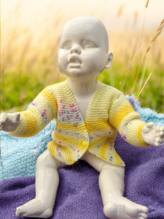 Baby's Hand Knitted Yellow Jacket